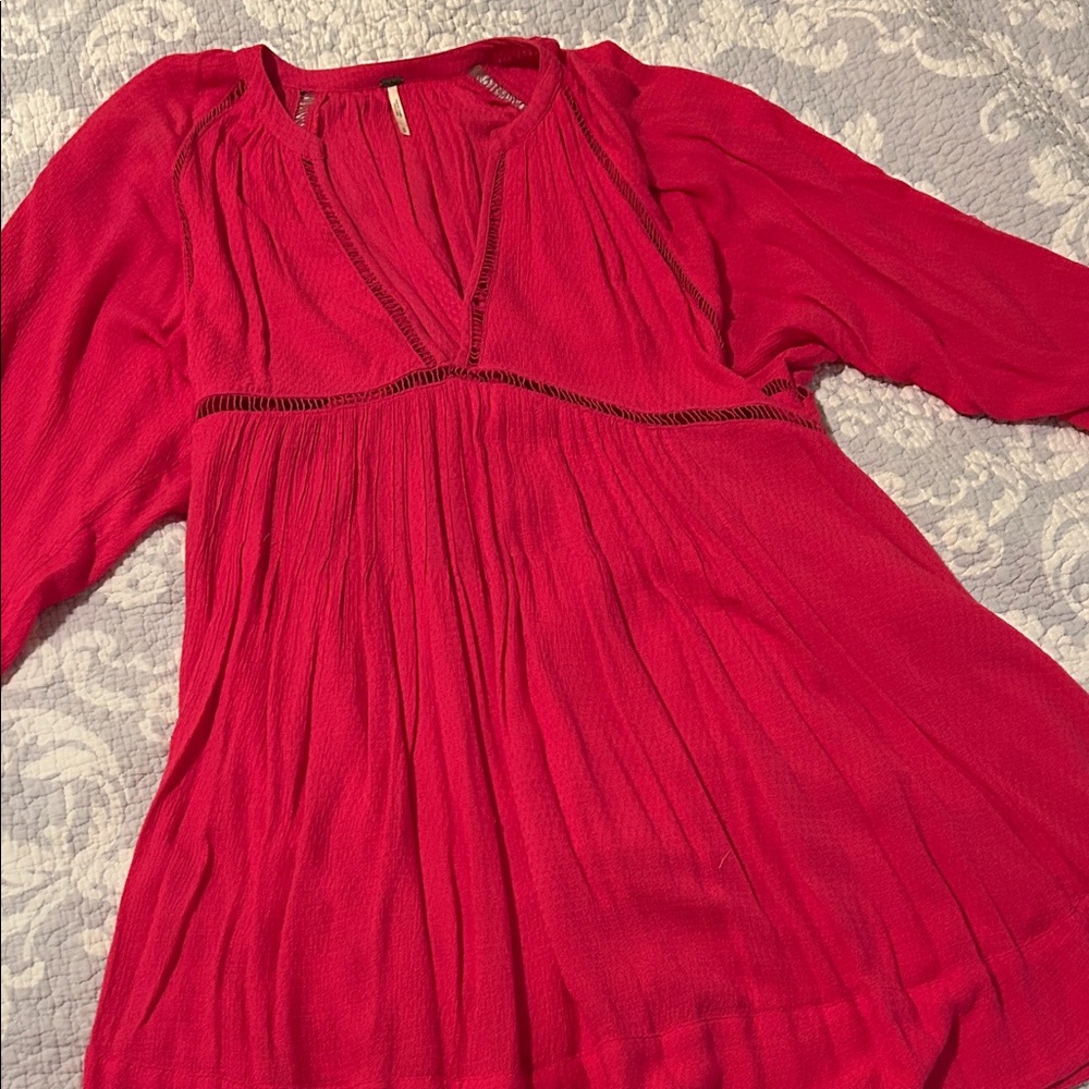 Free People Vibrant Hot Pink Mini Dress